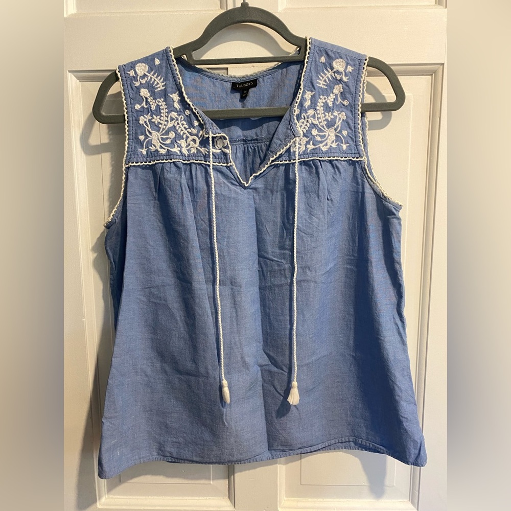 Talbots embroidered sleeveless shirt